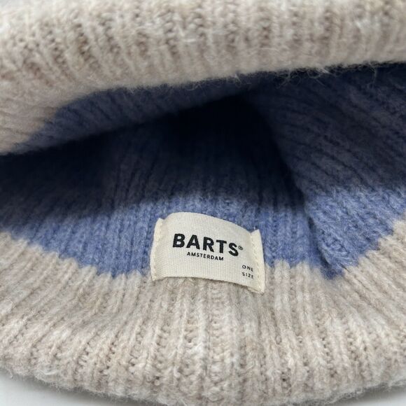 Barts Amsterdam Beanie Blue Chunky Knit Winter Hat One Size - Picture 6 of 6